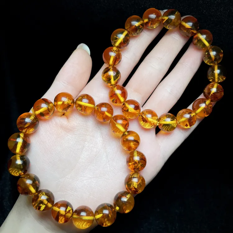 【云上叙】花珀单圈手串—多样性发一件-11.5mm-V66126-M（甄选）