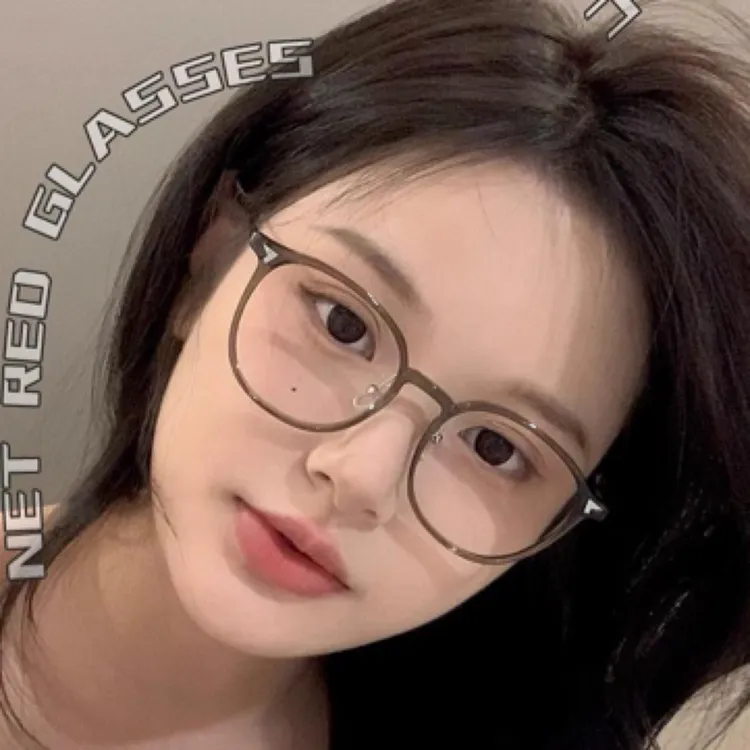 超轻冷茶色眼镜框可配度数适合方圆脸女学生素颜神器