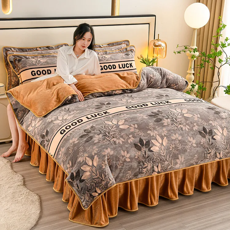 【西藏包邮】8斤爆款牛奶绒四件套双面绒被套防静电可水洗机洗套件商品图