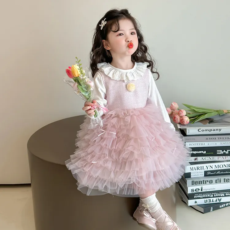 女童连衣裙套装2025新款春季女孩韩版洋气时髦无袖公主裙两件套潮