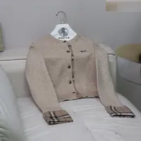 【13347】高品质原创设计燕麦色百搭学院风针织开衫D