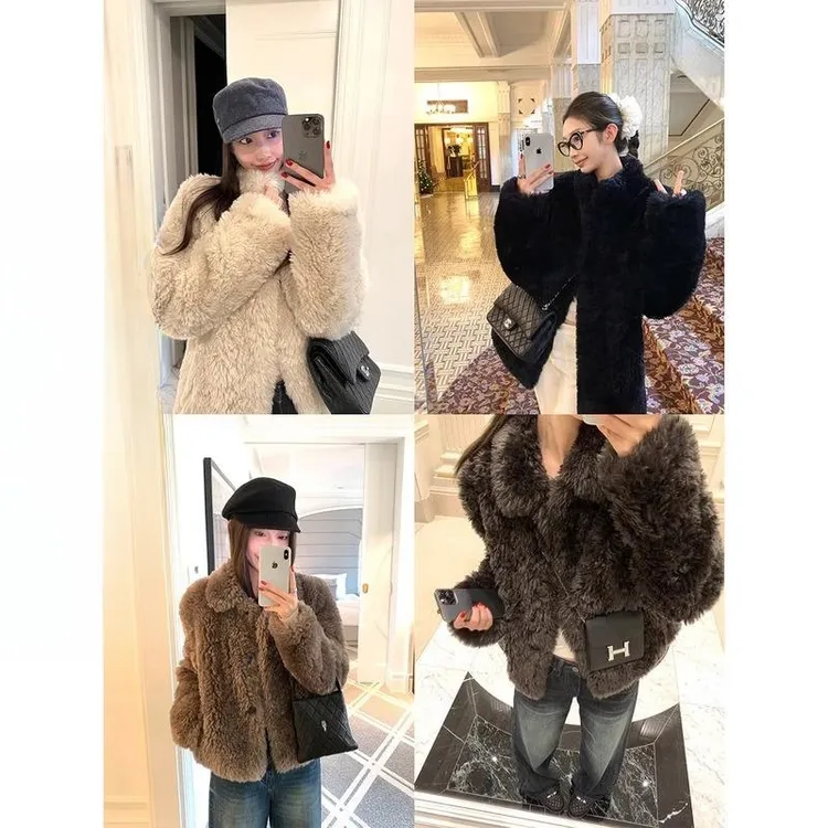 本期主推！！糯叽叽秘鲁小羊环保皮毛一体外套女慵懒双版本毛毛上衣