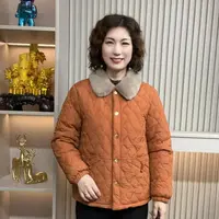 妈妈装流光风流行时尚潮牌女装宽松冬装加绒加厚外套休闲百搭长袖