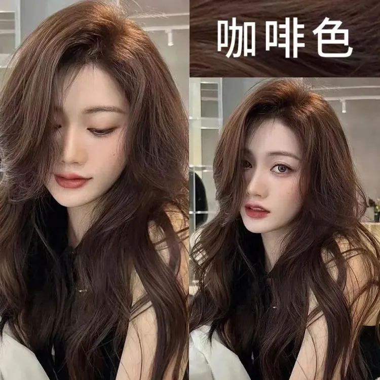军训染发推荐咖啡色染发膏潮流色学生自己在家染发剂植物纯无刺激
