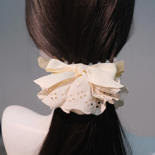 「奶油露思」大号甜美法式日韩宫廷蕾丝香蕉夹