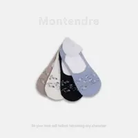 【强哥外贸】简约印花女士TC混纺船袜不掉脚跟防滑女（4双）带防滑垫