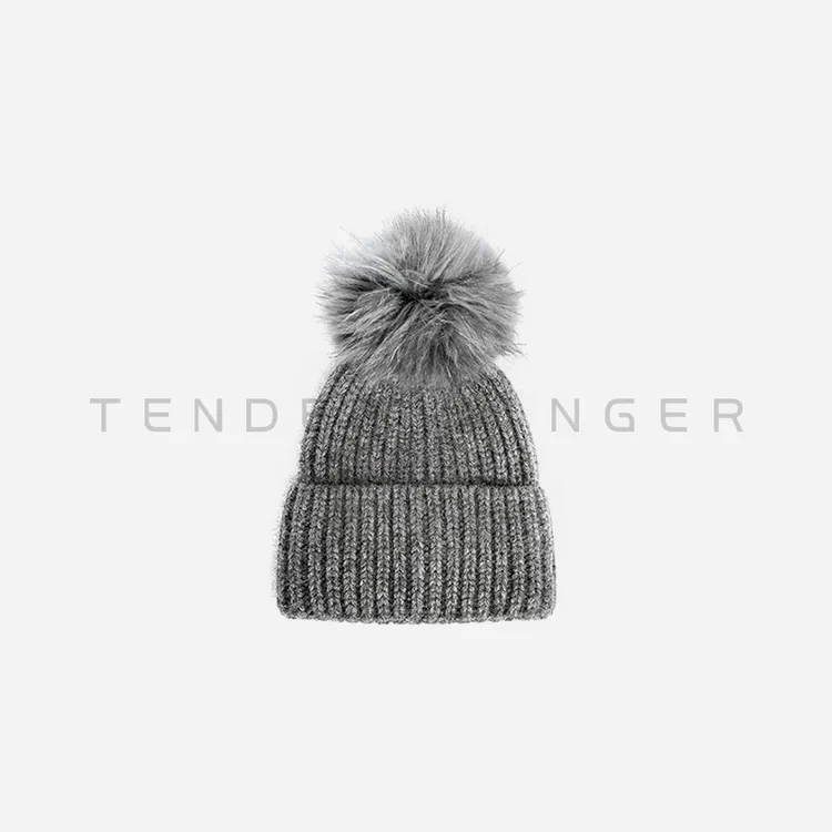 Tender Jinger丨时尚百搭保暖浣熊毛针织帽ZZ52181