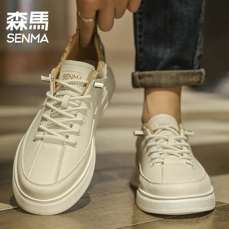 森马男鞋夏季透气一脚蹬厚底百搭休闲板鞋男士高级感运动小白潮鞋