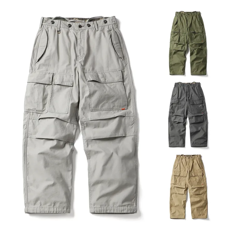 实年服工SK187重磅质感水洗做旧宽松直筒工装多袋休闲长裤男潮