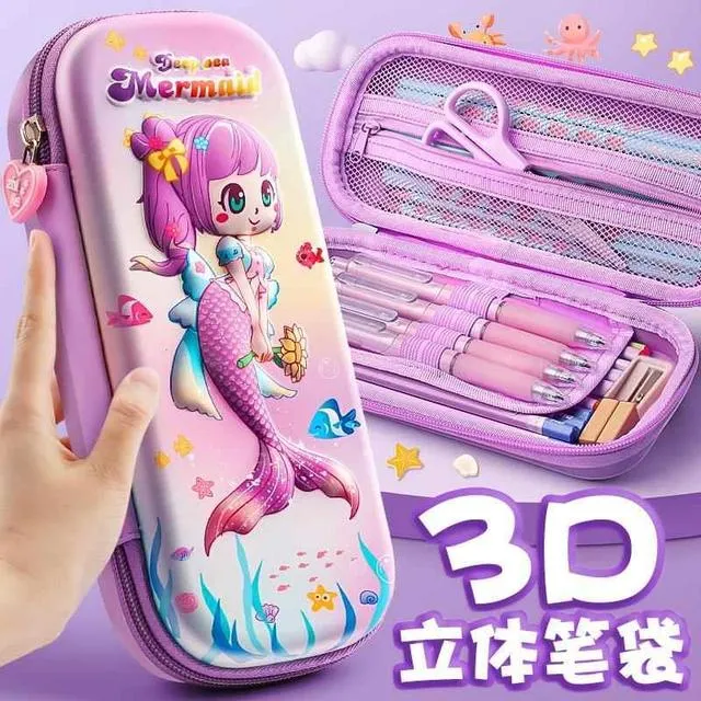 文具盒女孩铅笔盒笔袋女小学生用一年级笔盒女孩版幼儿园卡通可爱