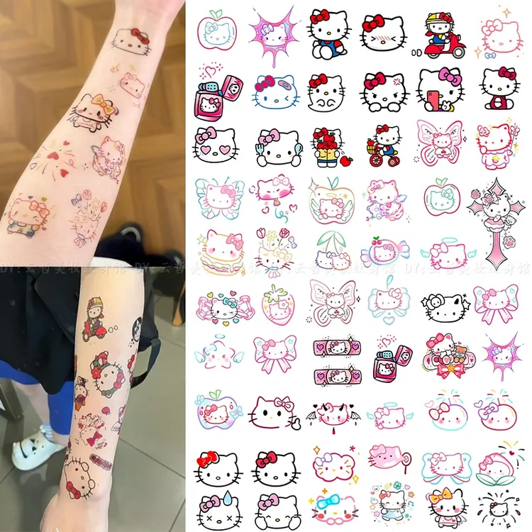 hellokitty纹身贴高颜值甜酷可爱防水持久逼真卡通限定花臂送礼