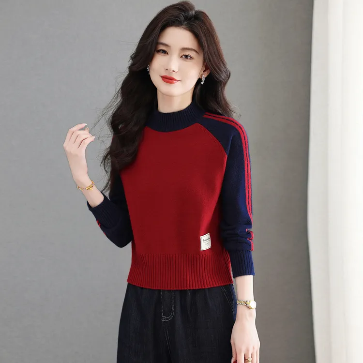 小个子短款毛衣女冬季2025新款高腰小款上衣半高领针织打底衫内搭
