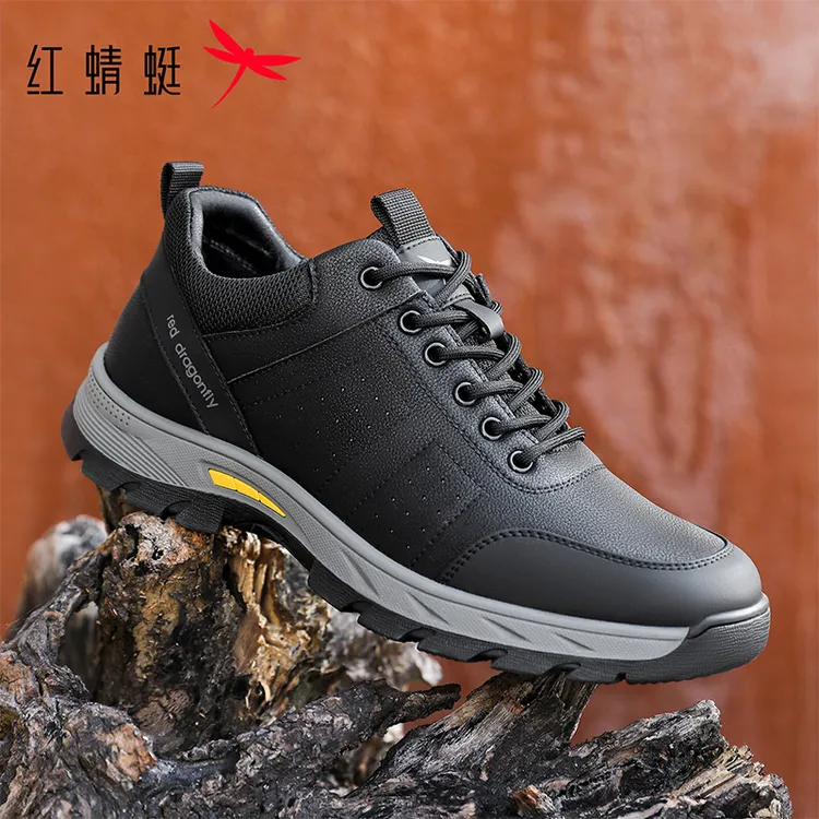 红蜻蜓男鞋2025秋季新款男士休闲皮鞋爸爸鞋户外徒步运动鞋旅游鞋