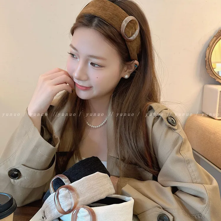 高品质宽边绒面发箍女款2025新款高颅顶头箍日常外戴洋气发卡发饰
