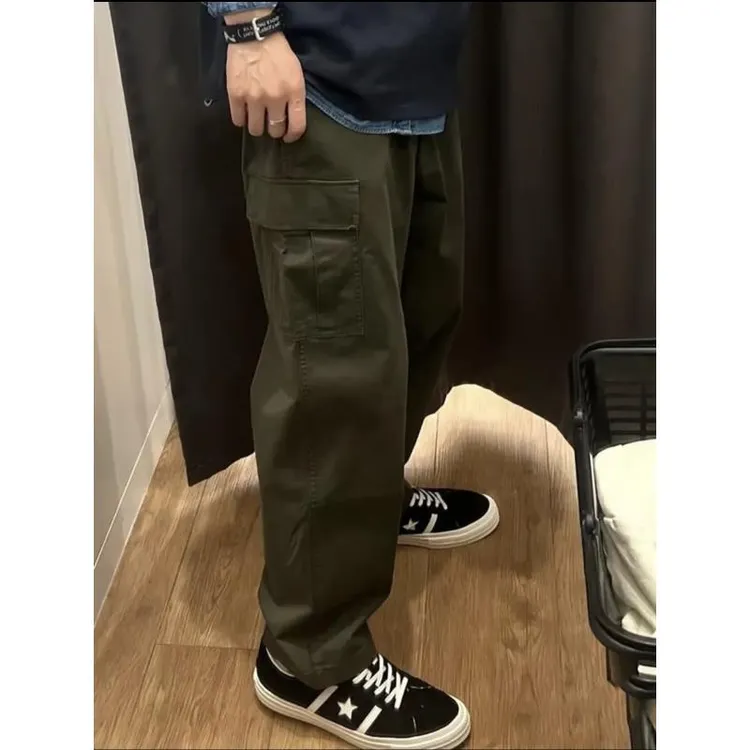 男士水洗松紧腰多口袋工装裤户外机能运动休闲裤 118-E