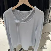 15322（部分无水洗唛，介意慎拍）SANFAN新款领口立体花朵针织衫