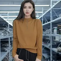 【例畔精选】春秋季新款百搭半高领纯色气质减龄显瘦针织衫A904#