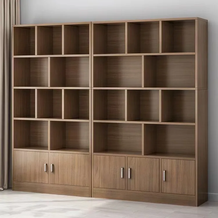 书柜多层靠墙办公室客厅收纳柜家用置物架学生书柜子落地带门酒柜