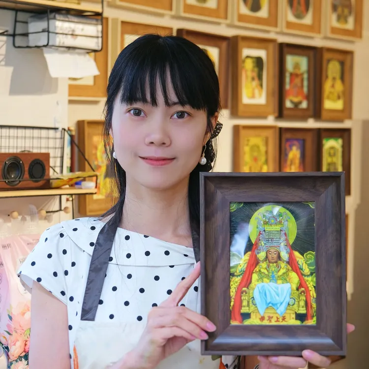 林燕丽绘画湄洲岛妈祖 摆台挂墙/唐卡/卷轴 收藏级艺术微喷含装裱