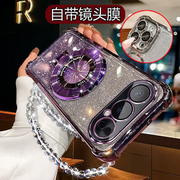 适用荣耀500Pro新款手机壳网红个性磁吸支架折叠女潮MEP-AN00软壳