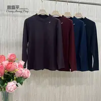 G3228【圆领亮钻澳绒长袖打底衫】百搭套头式磨毛打底女士时尚大码