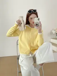 【苏苏精选】8310時尚甜美系連帽开衫毛衣