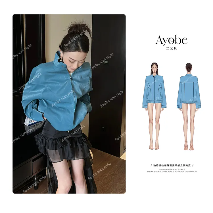 【AYOBE】原创款   独特调性超好看光泽感立领夹克