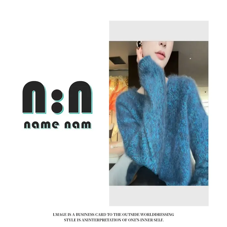 蓝岛花纱丨2025秋冬气质百搭加厚针织衫上衣女6549