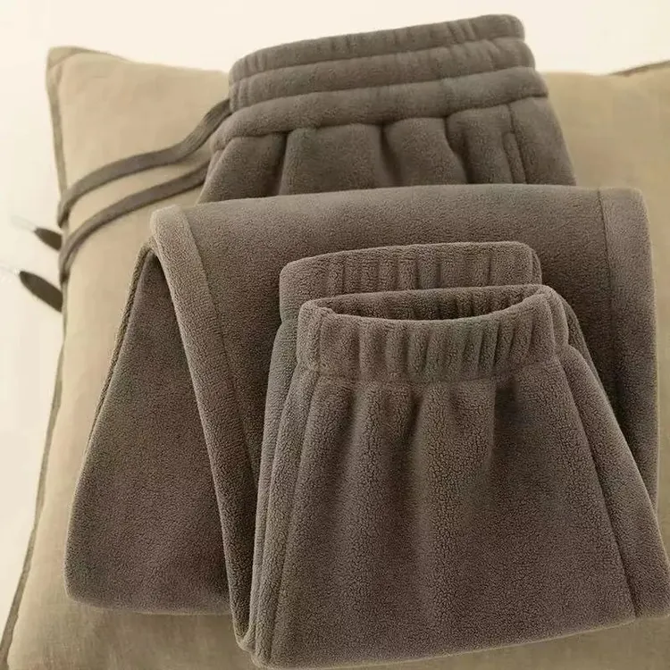 2025冬季双面摇粒绒裤子男冬季加绒加厚抓绒裤束脚卫裤运动休闲裤