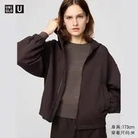 优衣库合作款/女装连帽拉链运动开衫长袖外套卫衣秋冬新款480079