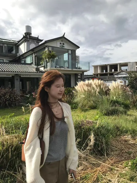 秋季新款韩版泡泡袖女针织慵懒风温柔毛针织衫开衫内搭时尚阔腿裤