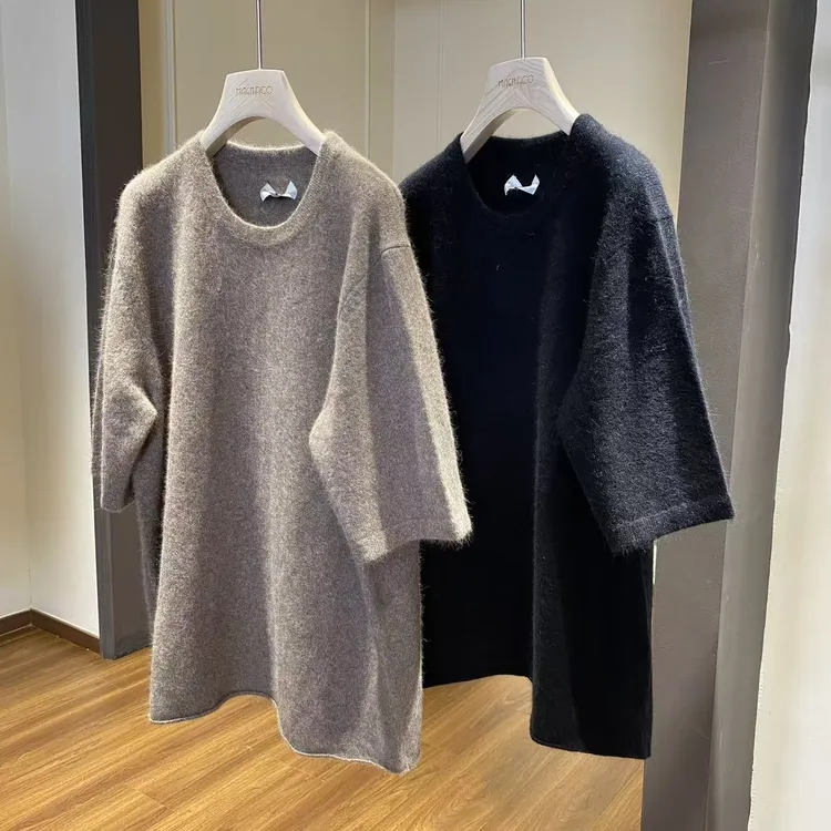 进口面料  双色针织衫  MY0628