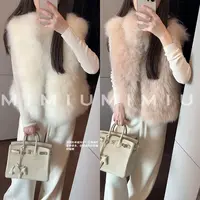 【mimius】U 顶奢Cashmere100%山羊绒皮毛一体皮草马甲