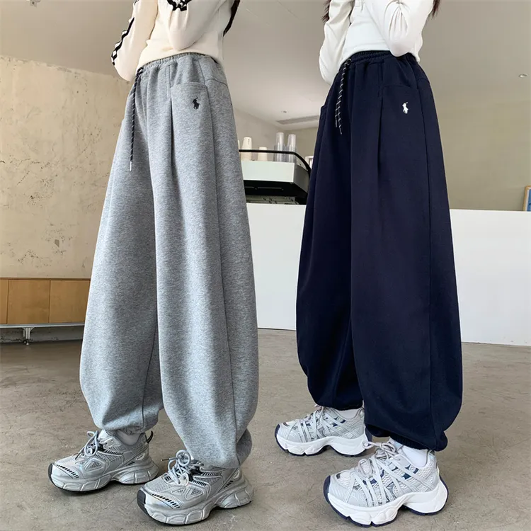 女童春秋款休闲裤2025新款中大童韩版针织卫裤初中生直筒运动裤潮