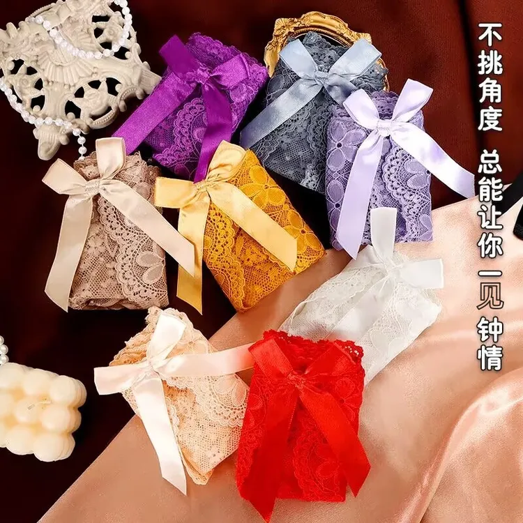 网红高颜值蕾丝内裤女迷人低腰性感少女三角裤镂空透气