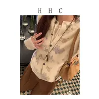 【花花菜】''莫奈花园‘  韩系甜美绵绵秋冬单排扣洋气碎花马甲
