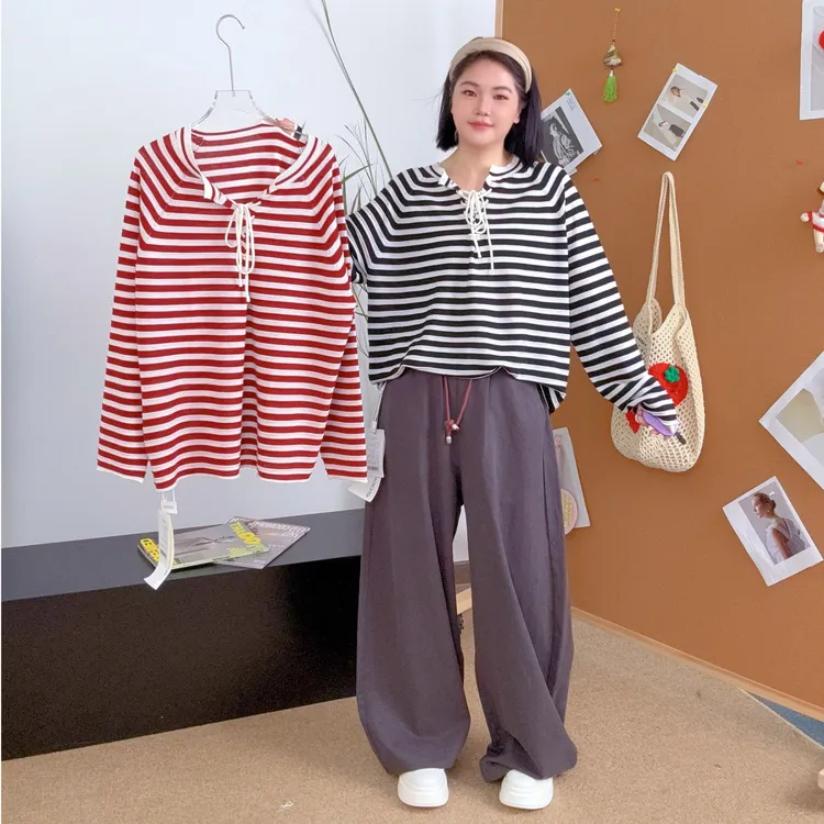 LUBEUINORTH 秋季新款双腰头抽绳休闲长裤