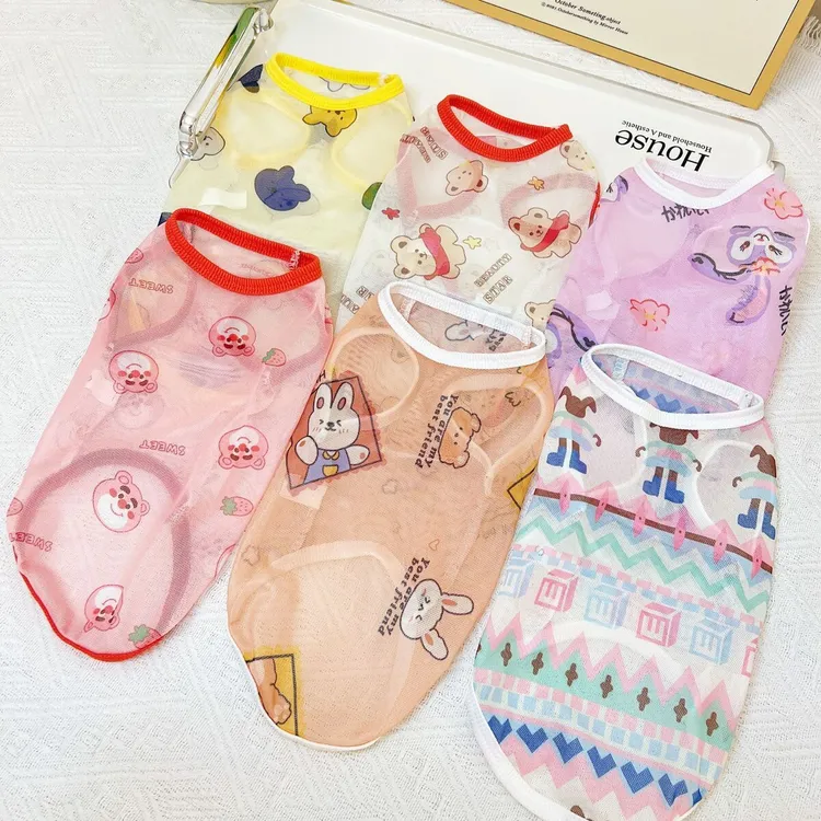 狗狗猫咪宠物夏季薄款防晒防掉毛背心衣服柯基比熊小猫博美