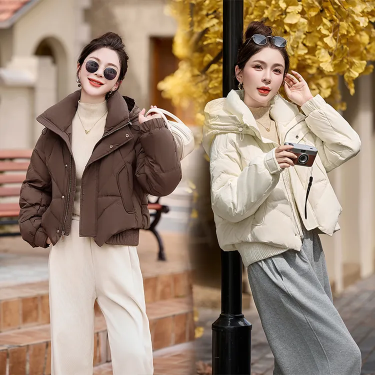 【顺丰包邮】短款冬季新款高级感小个子白鸭绒羽绒服时尚休闲百搭女