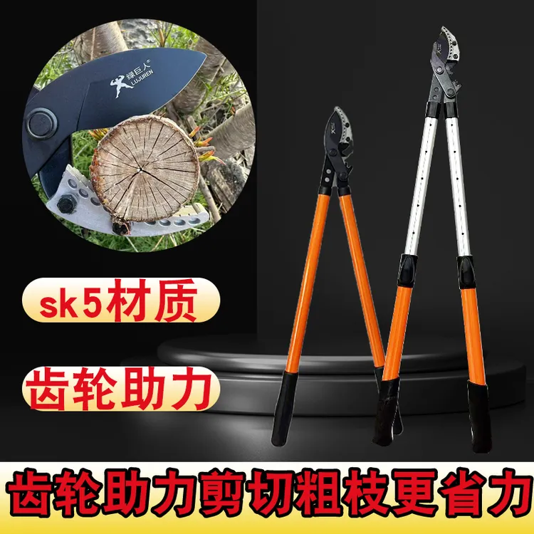 新款齿轮助力可伸缩大力粗枝剪园林果树修剪可伸缩大剪子省力款
