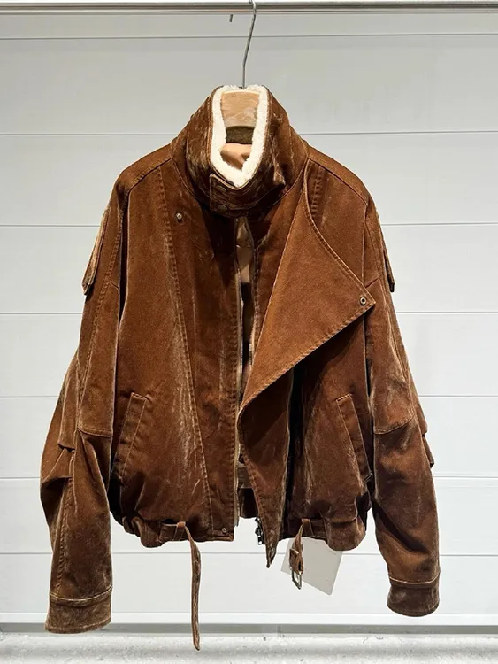 绝美巨好看秋冬上衣女2025新款爆款复古美拉德气质加厚焦糖色外套