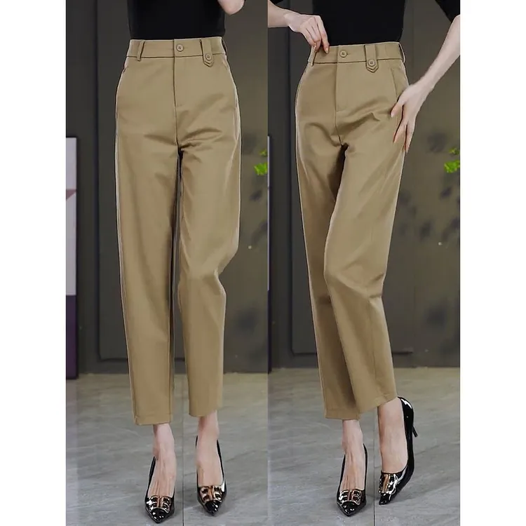 西装裤女小个子九分休闲裤子春秋萝卜裤2024新款哈伦裤高腰烟管裤