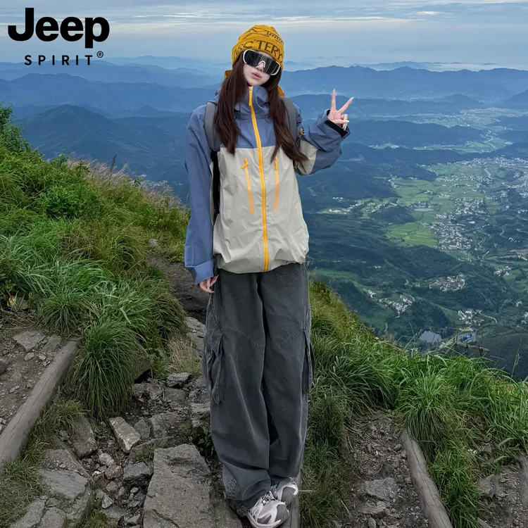 吉普JEEPSPIRIT三合一可拆卸美式防风防水冲锋衣女款爆款2025新款