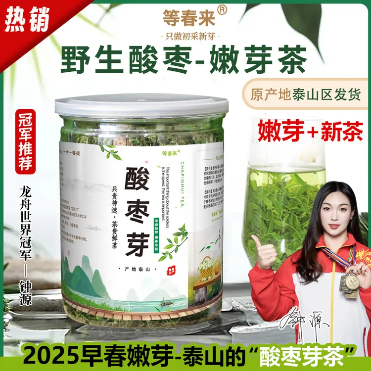 酸枣叶茶泰山酸枣芽茶 2025新茶正宗初春炒制酸枣仁茶|嫩芽品质