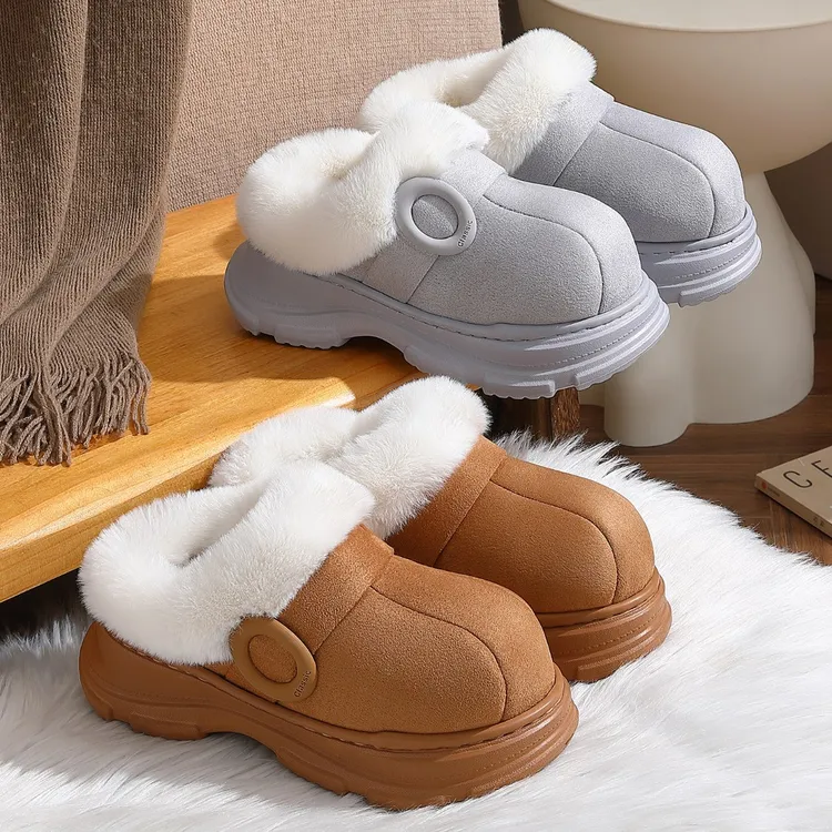 棉拖鞋女款秋冬季2025新款加绒加厚保暖防滑厚底毛绒棉拖女冬外穿