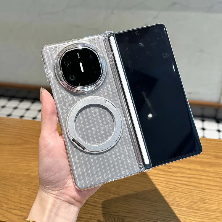 磁吸旋转支架高档瓦楞转轴壳适用华为matex6/matex5磨砂手机壳