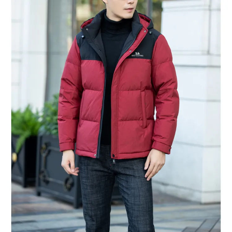 2024时尚短款男士潮流连帽羽绒服