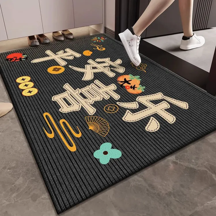 进门高级感脚垫门口垫子红色喜庆入户门地垫家用高端耐脏防滑地毯
