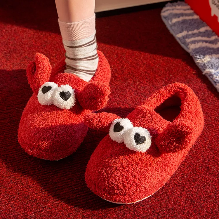 包跟棉拖鞋女冬季室内居家用加绒月子鞋可爱ins毛绒情侣棉鞋保暖