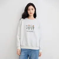 茵曼｜圆领落肩袖卫衣女25年秋季罗纹袖口设计慵懒风宽松百搭打底